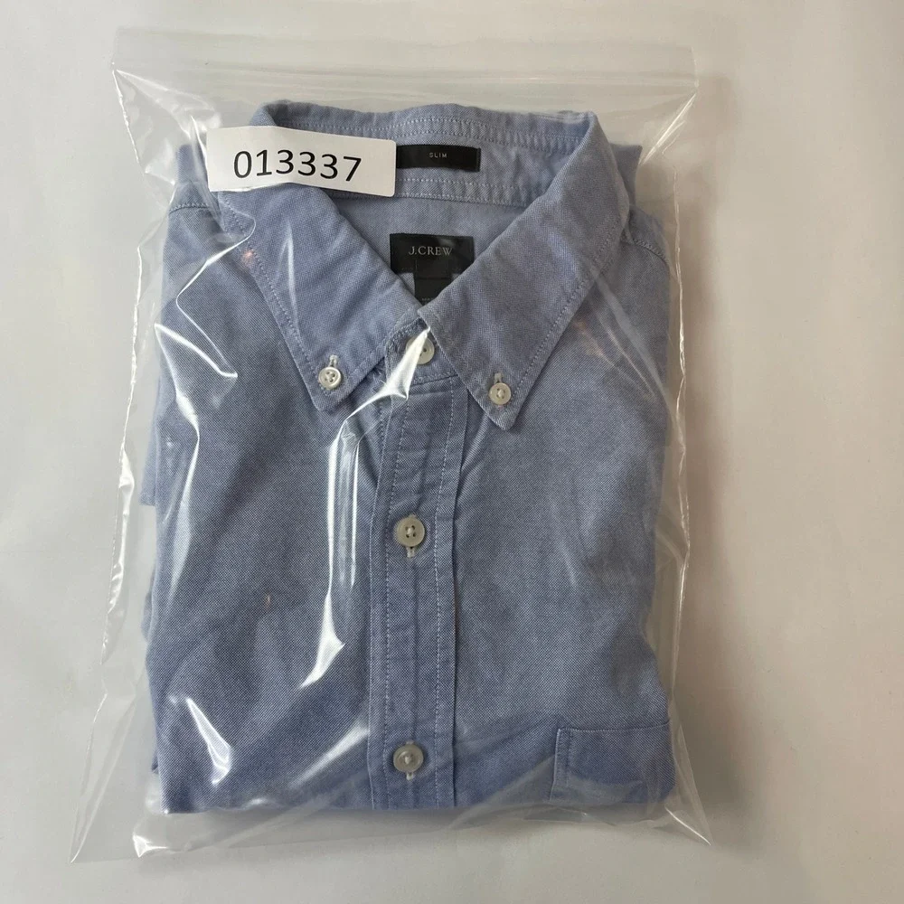 J Crew Shirt Mens M Blue Oxford Slim Fit OCBD Preppy Old Money Luxury Office